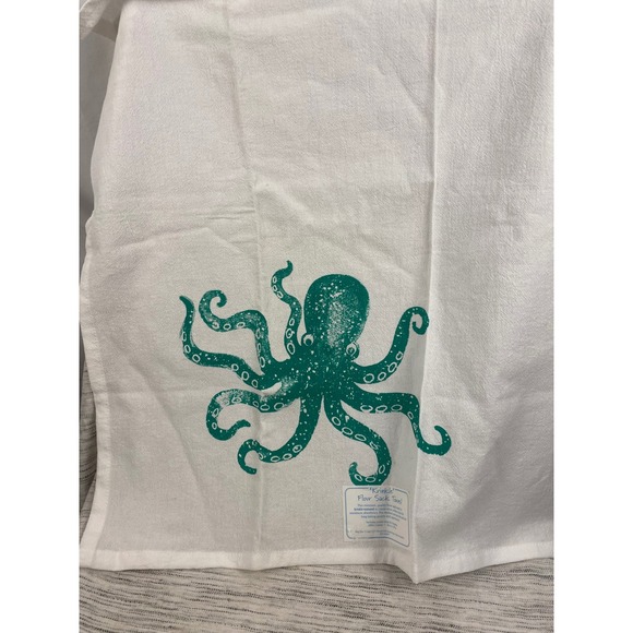 Kay Dee Designs Octopus Coastal Krinkle Flour Sack Cotton Kitchen Dish Towel NWT - Picture 4 of 5